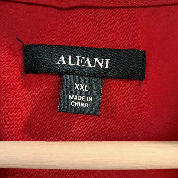 Alfani Satin V-Neck Tank Top Size XL Dark Red - Picture 3 of 8